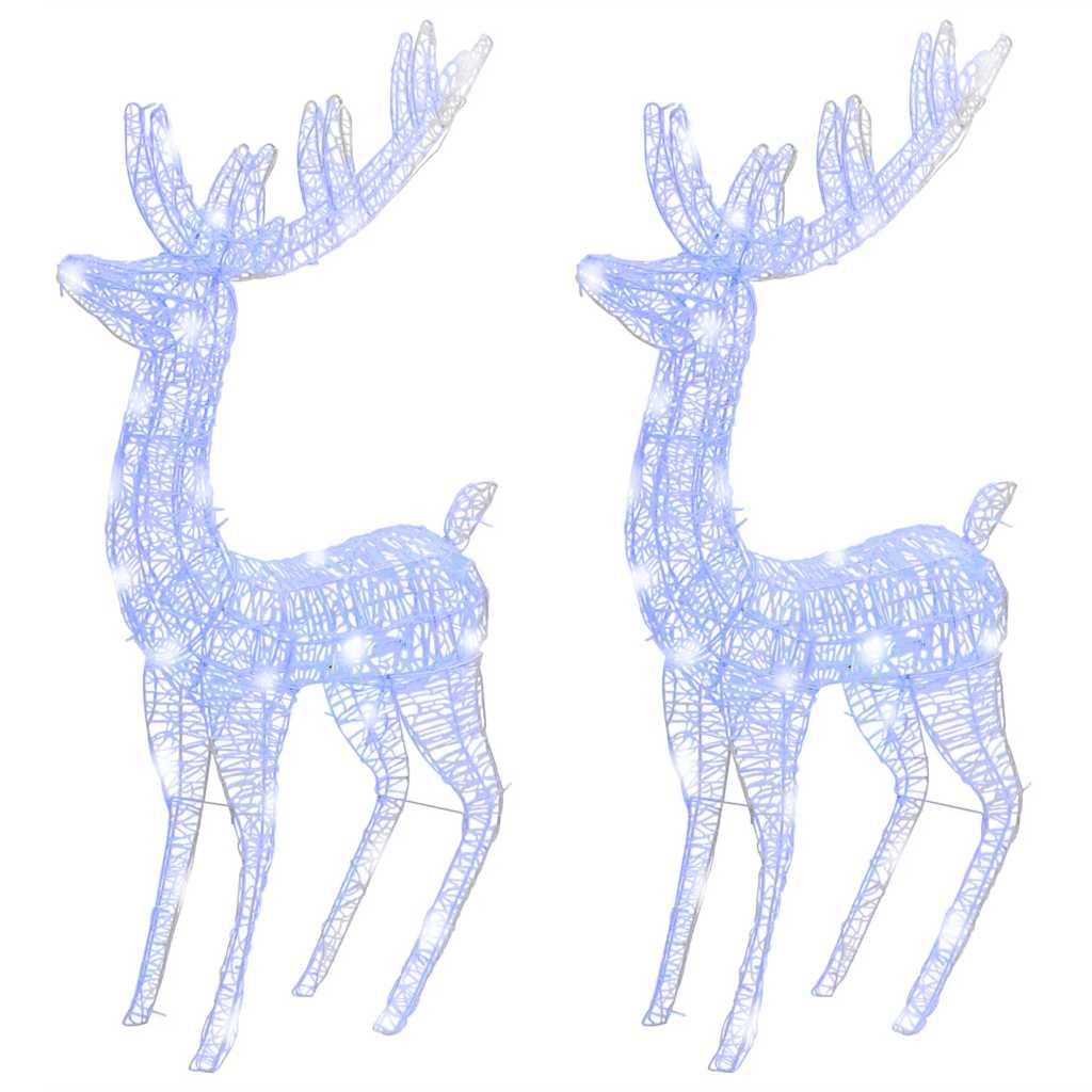 vidaXL Renifery z akrylu XXL, 2 szt., 250 niebieskich LED, 180 cm