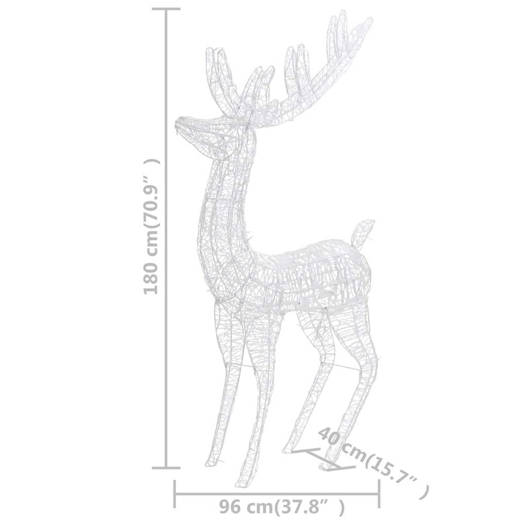 vidaXL Renifery z akrylu XXL, 2 szt., 250 niebieskich LED, 180 cm
