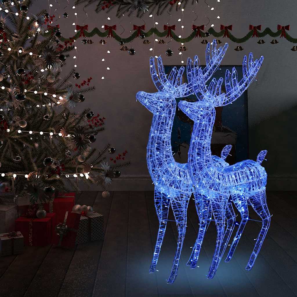 vidaXL Renifery z akrylu XXL, 2 szt., 250 niebieskich LED, 180 cm