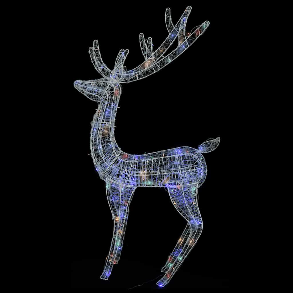 vidaXL Renifery z akrylu XXL, 2 szt., 250 kolorowych LED, 180 cm