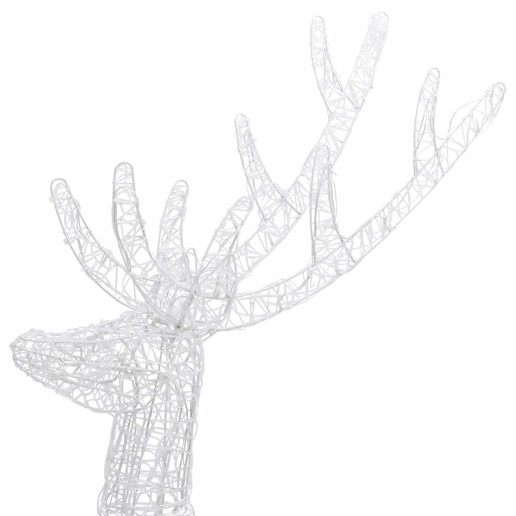 vidaXL Renifery z akrylu XXL, 3 szt., 250 kolorowych LED, 180 cm
