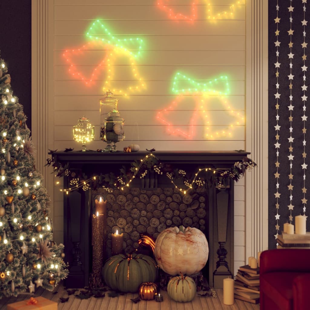 vidaXL Świąteczna dekoracja, dzwonki, 72 LED, 2 szt. 50x56 cm