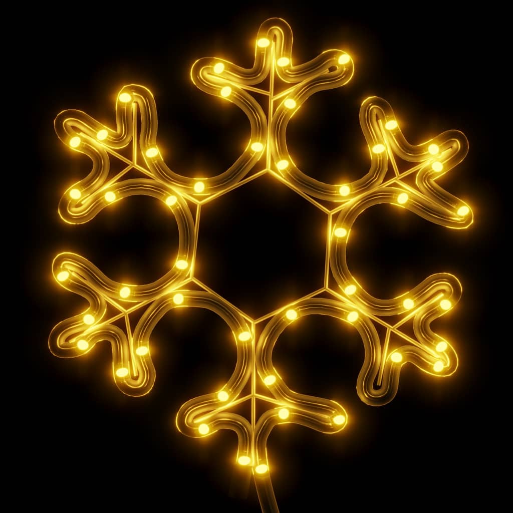 vidaXL Ozdobne śnieżynki z ciepłym białym światłem LED 2 szt. 27x27 cm