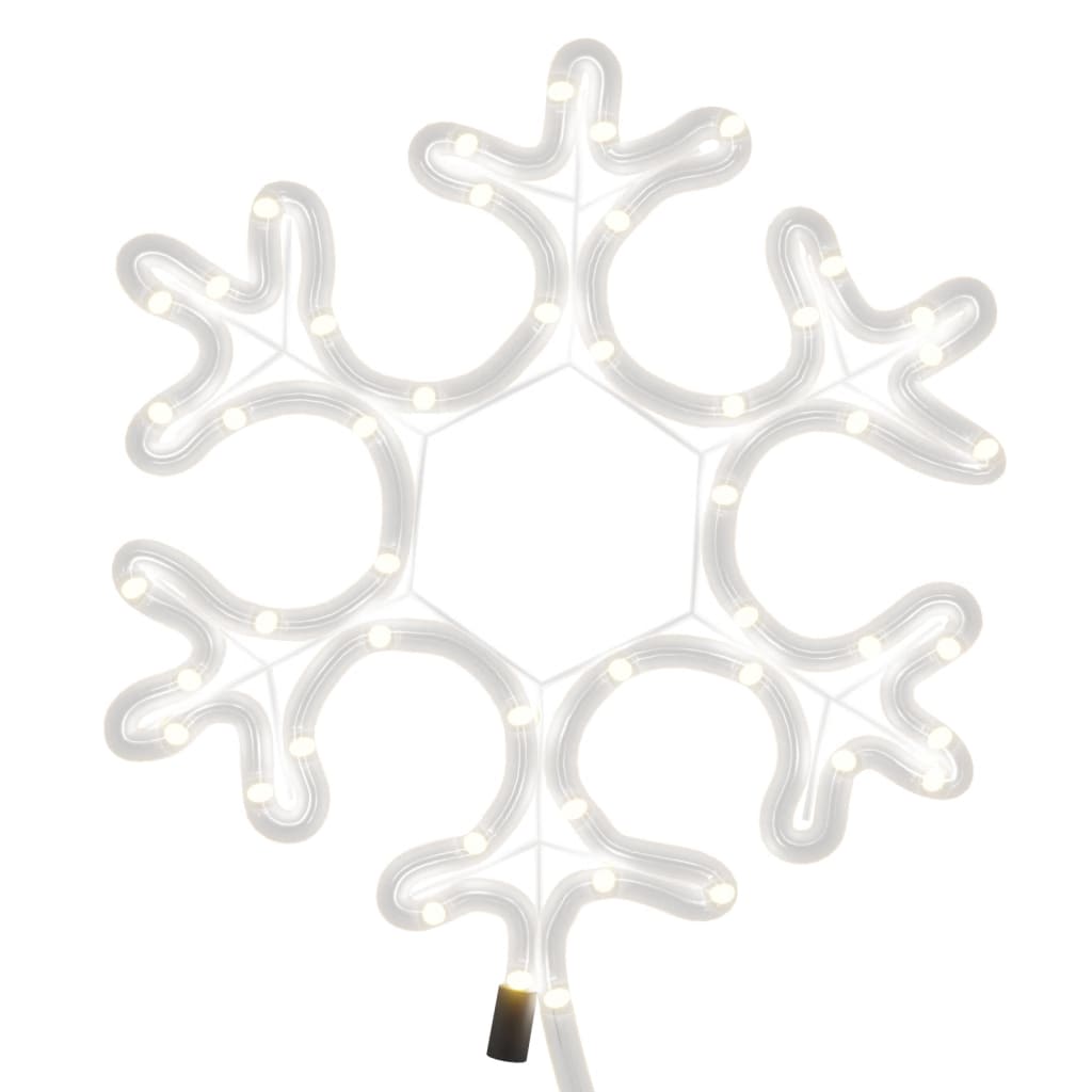 vidaXL Ozdobne śnieżynki, ciepłe białe światło LED, 3 szt., 27x27 cm