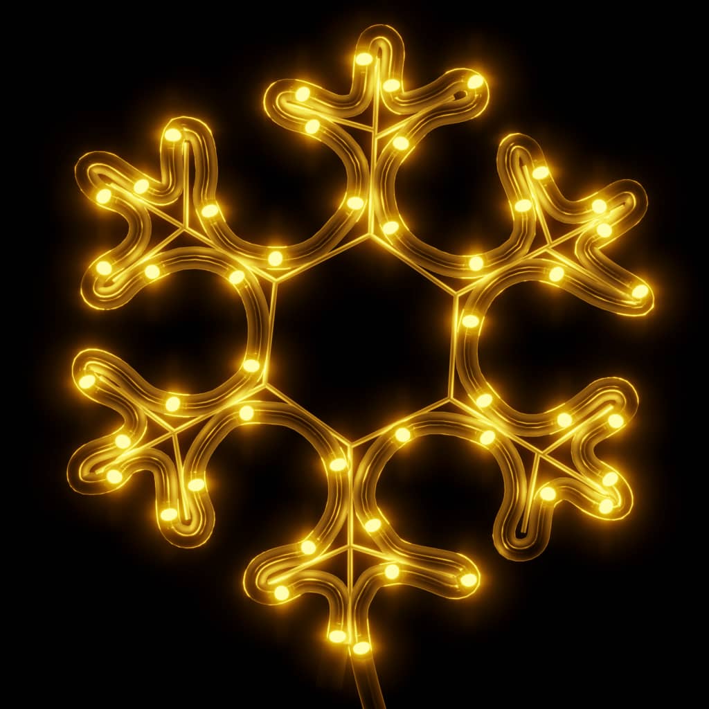 vidaXL Ozdobne śnieżynki, ciepłe białe światło LED, 3 szt., 27x27 cm