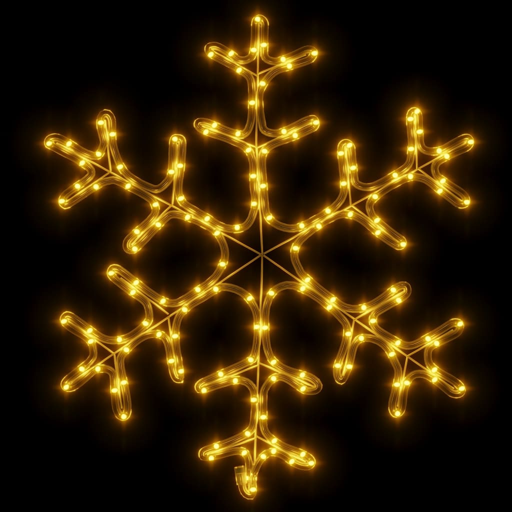 vidaXL Ozdobne śnieżynki, ciepłe białe światło LED, 3 szt., 59x59 cm