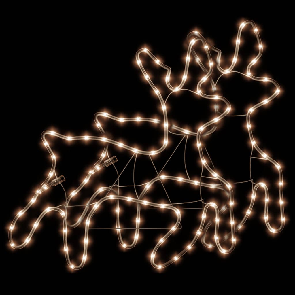 vidaXL Renifery ozdobne, ciepłe białe światło LED 2 szt., 57x55x4,5 cm