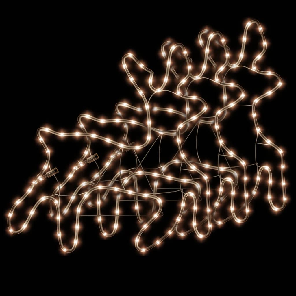 vidaXL Renifery ozdobne, ciepłe białe światło LED 3 szt., 57x55x4,5 cm