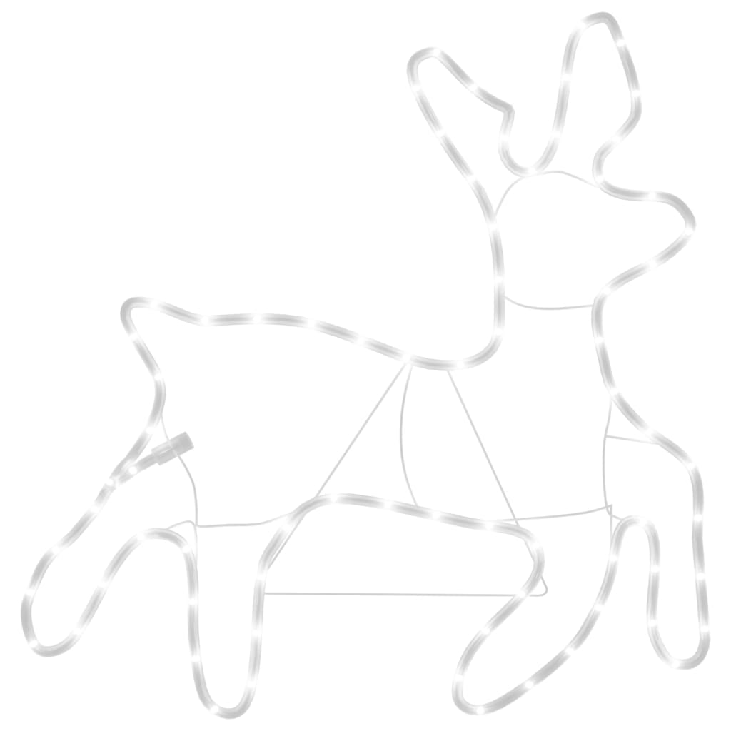vidaXL Renifery ozdobne, ciepłe białe światło LED 3 szt., 57x55x4,5 cm