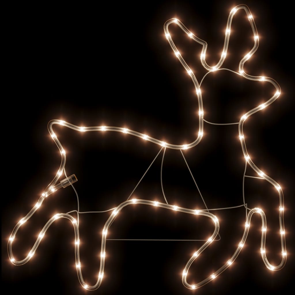 vidaXL Renifery ozdobne, ciepłe białe światło LED 3 szt., 57x55x4,5 cm