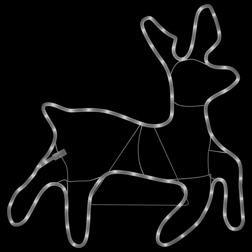 vidaXL Renifery ozdobne, ciepłe białe światło LED 3 szt., 57x55x4,5 cm