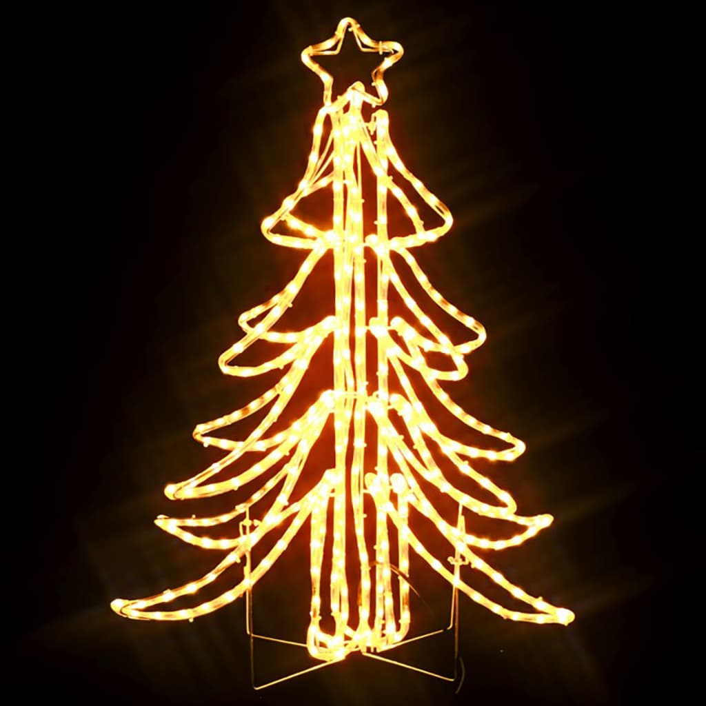 vidaXL Składane choinki z ciepłym białym LED, 2 szt., 87x87x93 cm