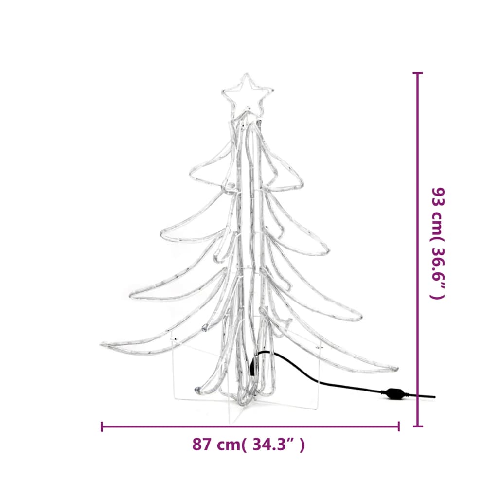 vidaXL Składane choinki z ciepłym białym LED, 2 szt., 87x87x93 cm