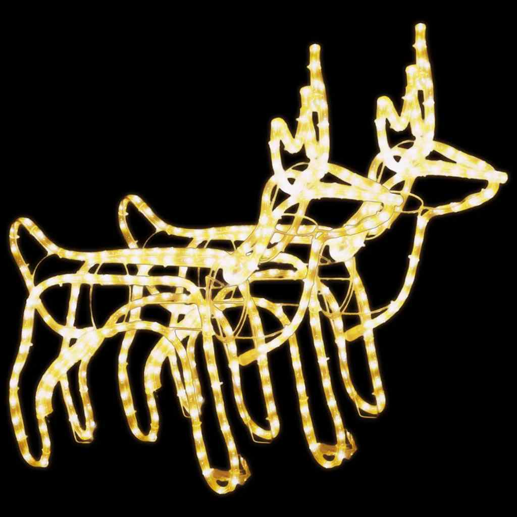 vidaXL Renifery ozdobne z ciepłym białym LED, 2 szt., 60x30x60 cm