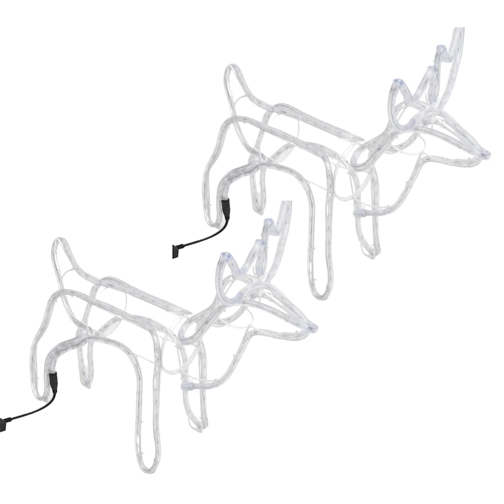 vidaXL Renifery ozdobne z ciepłym białym LED, 2 szt., 60x30x60 cm