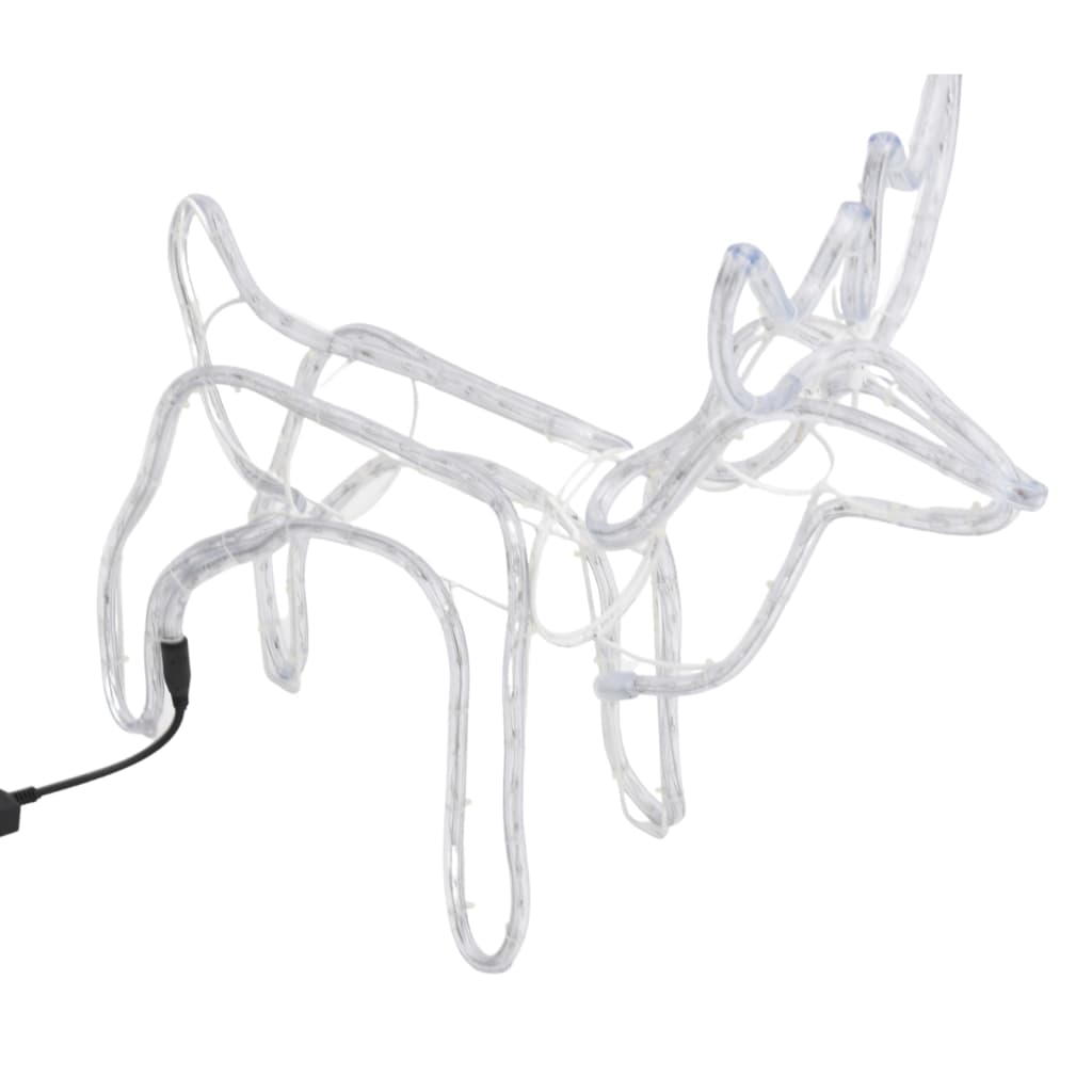 vidaXL Renifery ozdobne z ciepłym białym LED, 3 szt., 60x30x60 cm