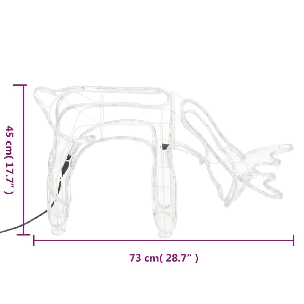 vidaXL Renifery ozdobne z ciepłym białym LED, 2 szt., 73x31x45 cm