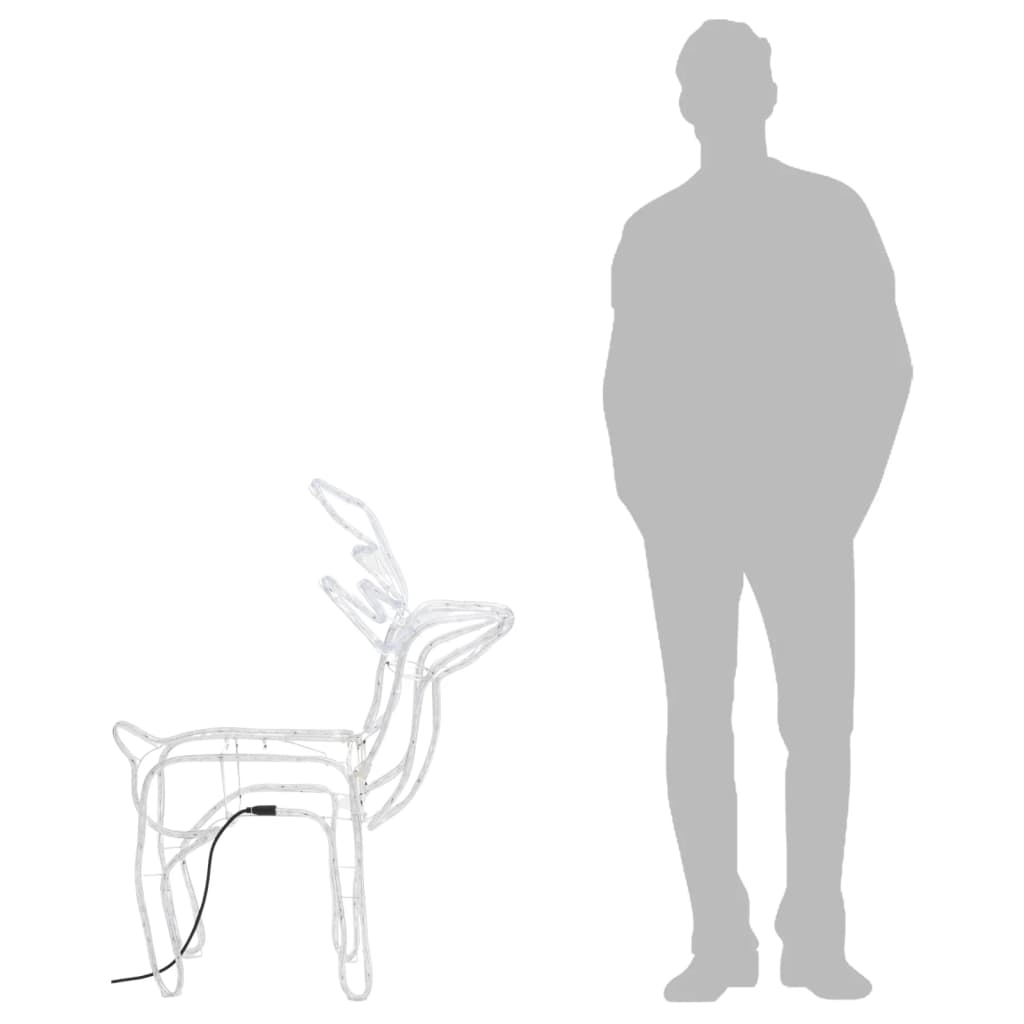 vidaXL Renifery ozdobne z zimnym białym LED, 2 szt., 76x42x87 cm