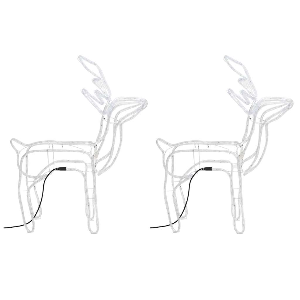 vidaXL Renifery ozdobne z zimnym białym LED, 3 szt., 76x42x87 cm