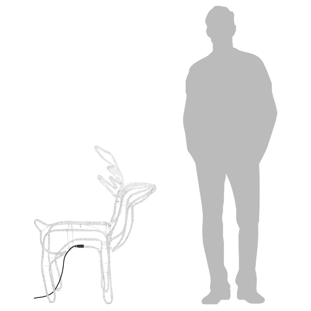 vidaXL Renifery ozdobne z zimnym białym LED, 3 szt., 76x42x87 cm