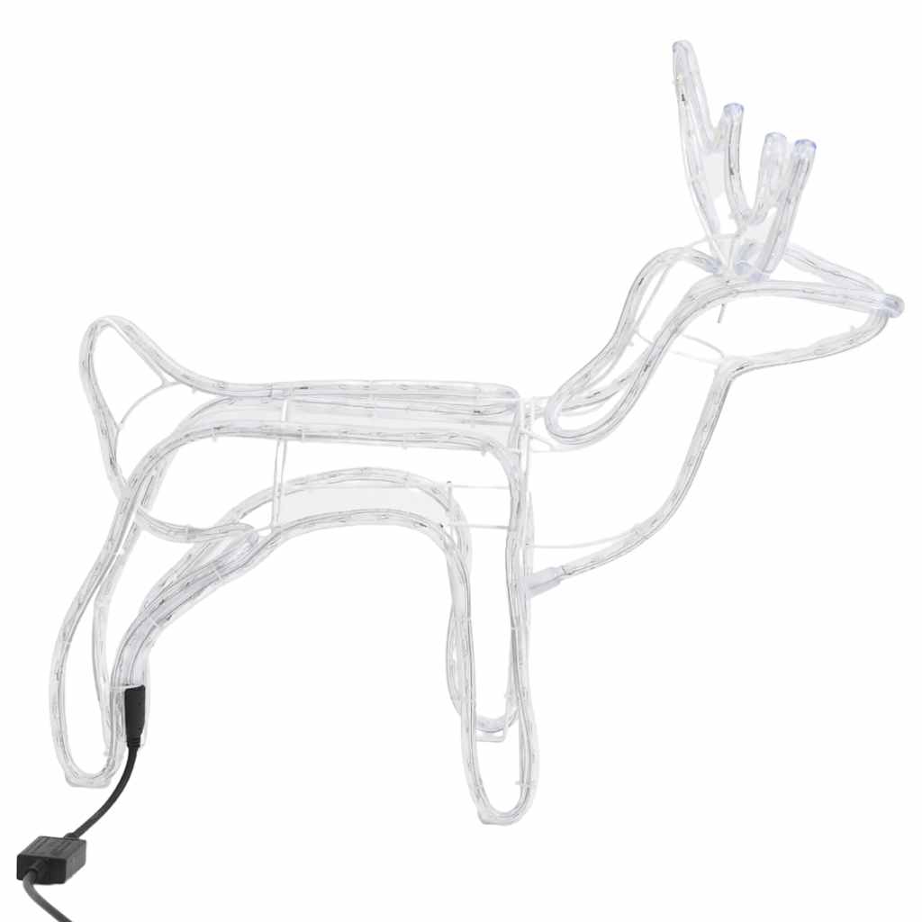 vidaXL Renifery ozdobne z zimnym białym LED, 3 szt., 60x30x60 cm