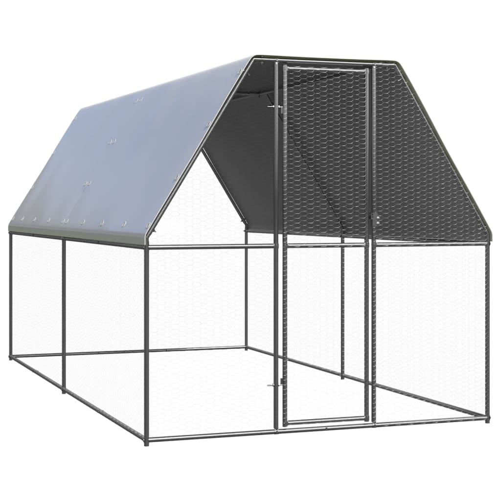 vidaXL Klatka zewnętrzna dla kurcząt, 2x4x2 m, stal galwanizowana