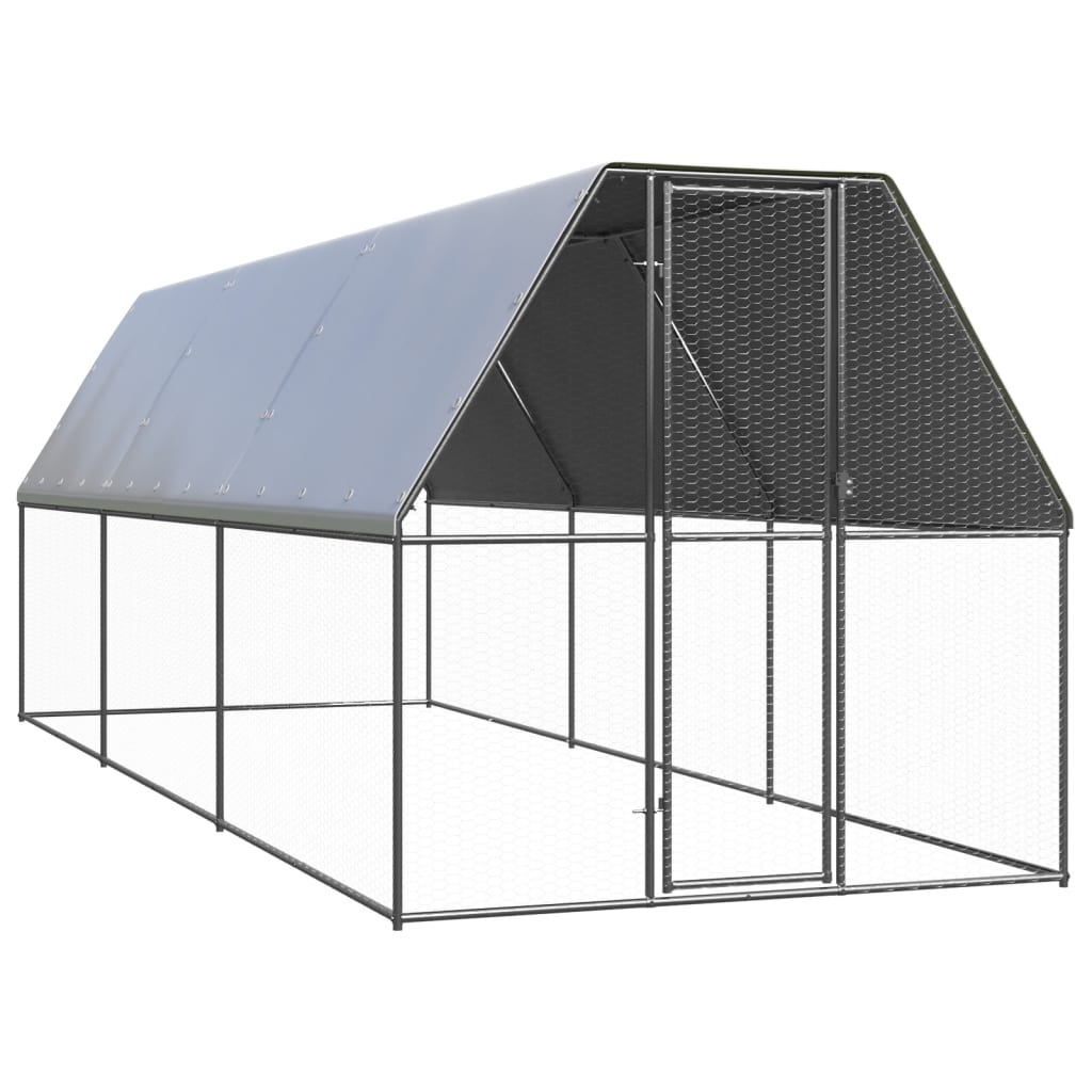 vidaXL Klatka zewnętrzna dla kurcząt, 2x6x2 m, stal galwanizowana