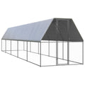 vidaXL Klatka zewnętrzna dla kurcząt, 2x10x2 m, stal galwanizowana