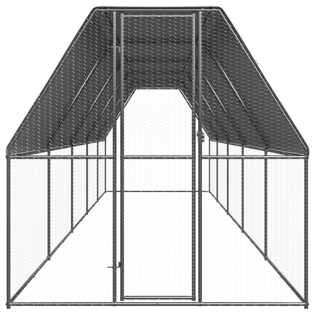vidaXL Klatka zewnętrzna dla kurcząt, 2x10x2 m, stal galwanizowana