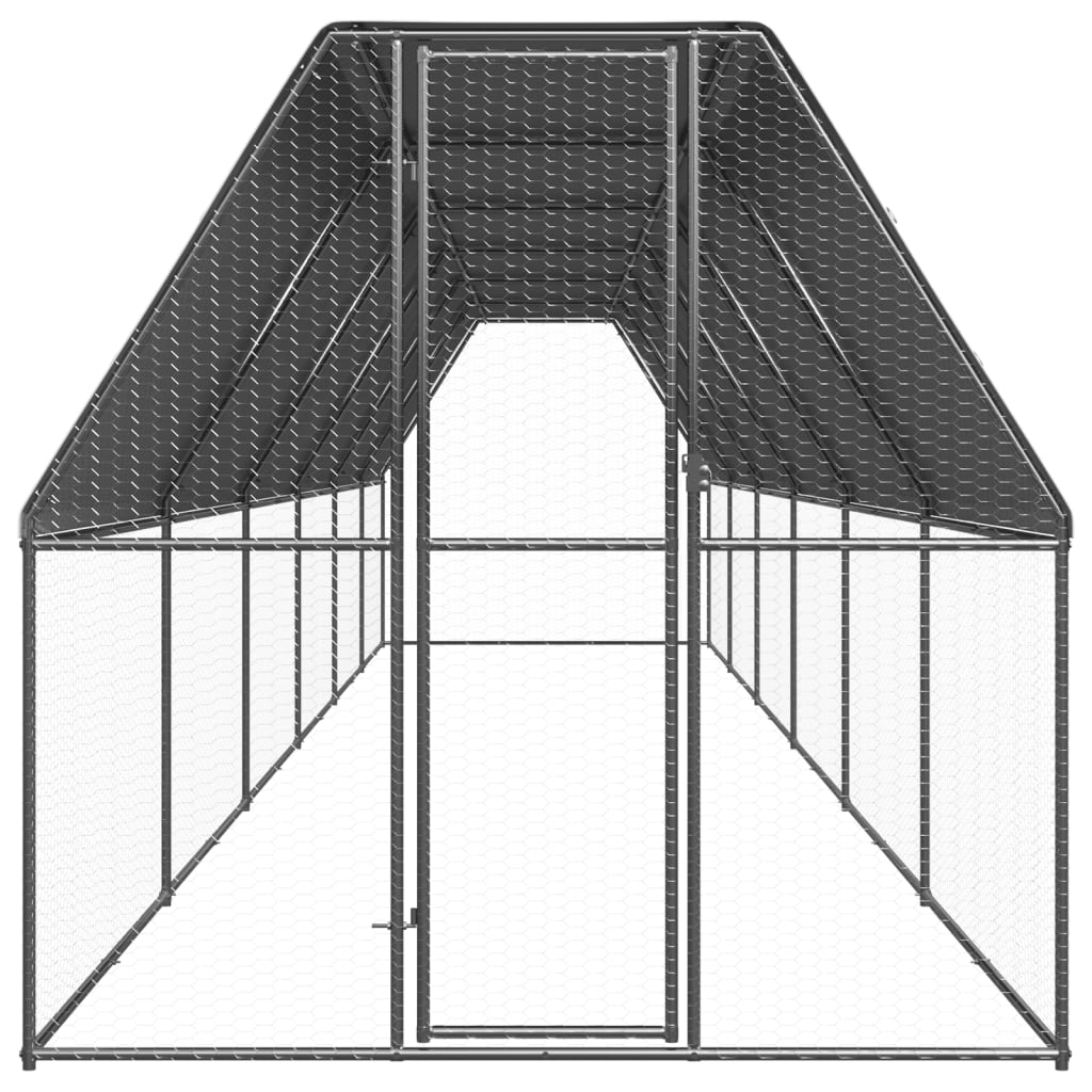 vidaXL Klatka zewnętrzna dla kurcząt, 2x12x2 m, stal galwanizowana