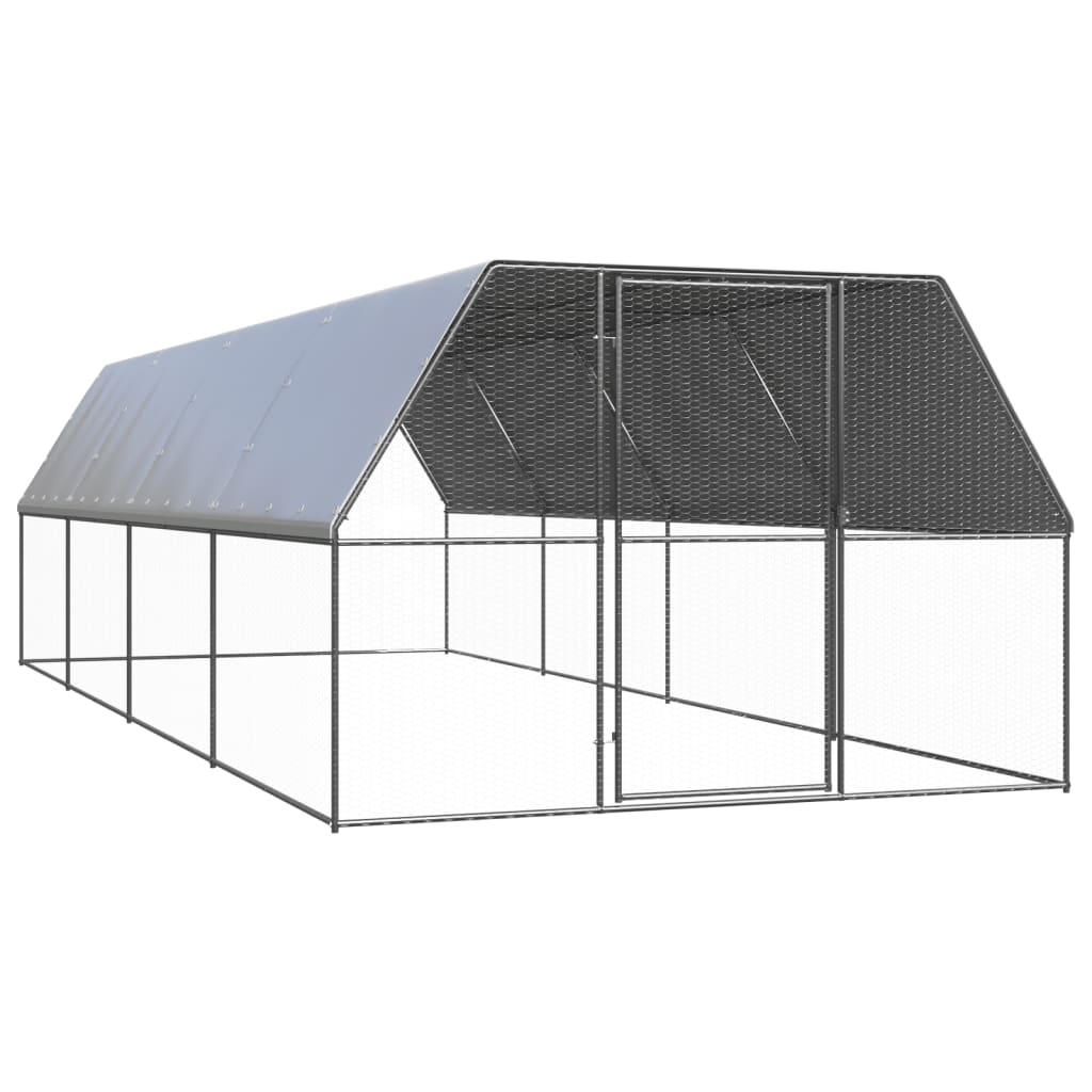 vidaXL Klatka zewnętrzna dla kurcząt, 3x8x2 m, stal galwanizowana