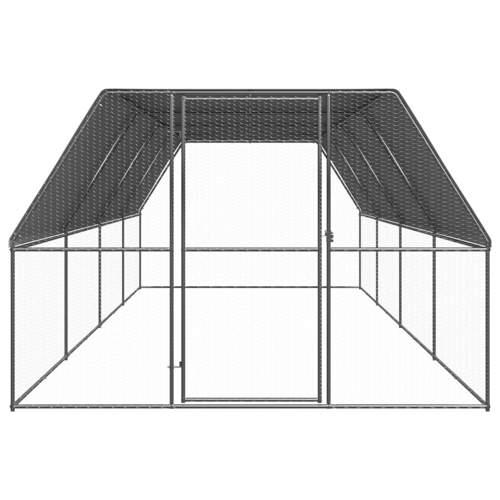 vidaXL Klatka zewnętrzna dla kurcząt, 3x8x2 m, stal galwanizowana