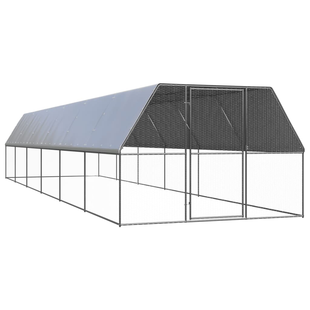 vidaXL Klatka zewnętrzna dla kurcząt, 3x12x2 m, stal galwanizowana