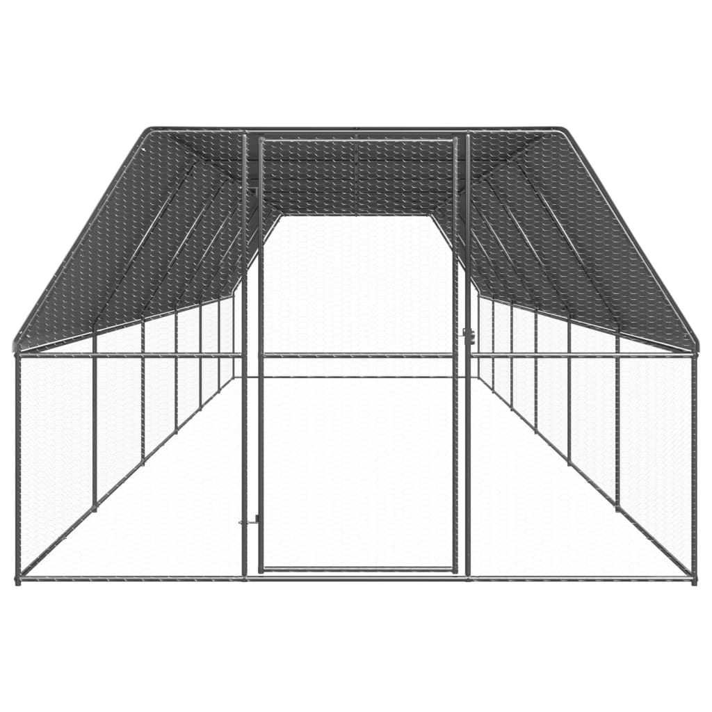 vidaXL Klatka zewnętrzna dla kurcząt, 3x12x2 m, stal galwanizowana