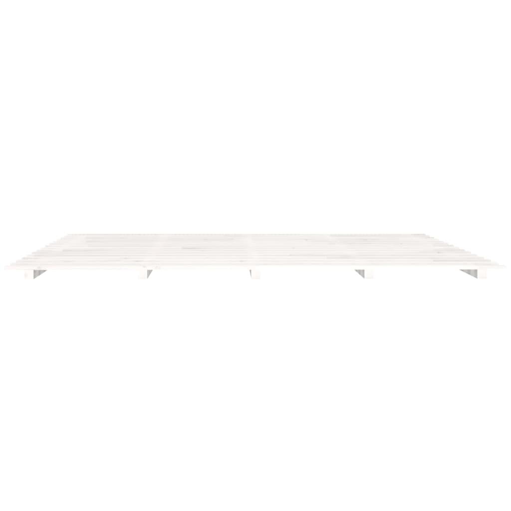 vidaXL Rama łóżka, biała, 200 x 200 cm, lite drewno sosnowe