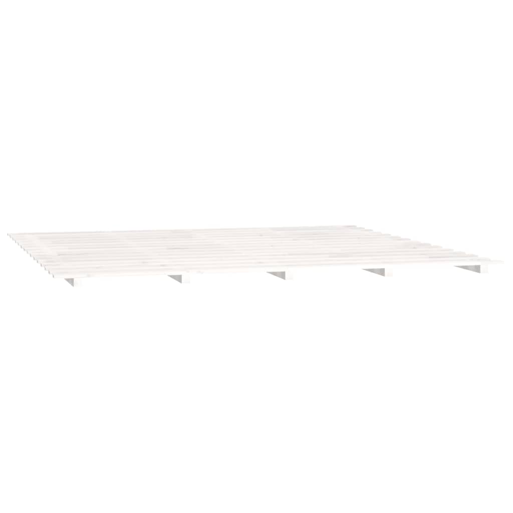 vidaXL Rama łóżka, biała, 180x200 cm, lite drewno sosnowe