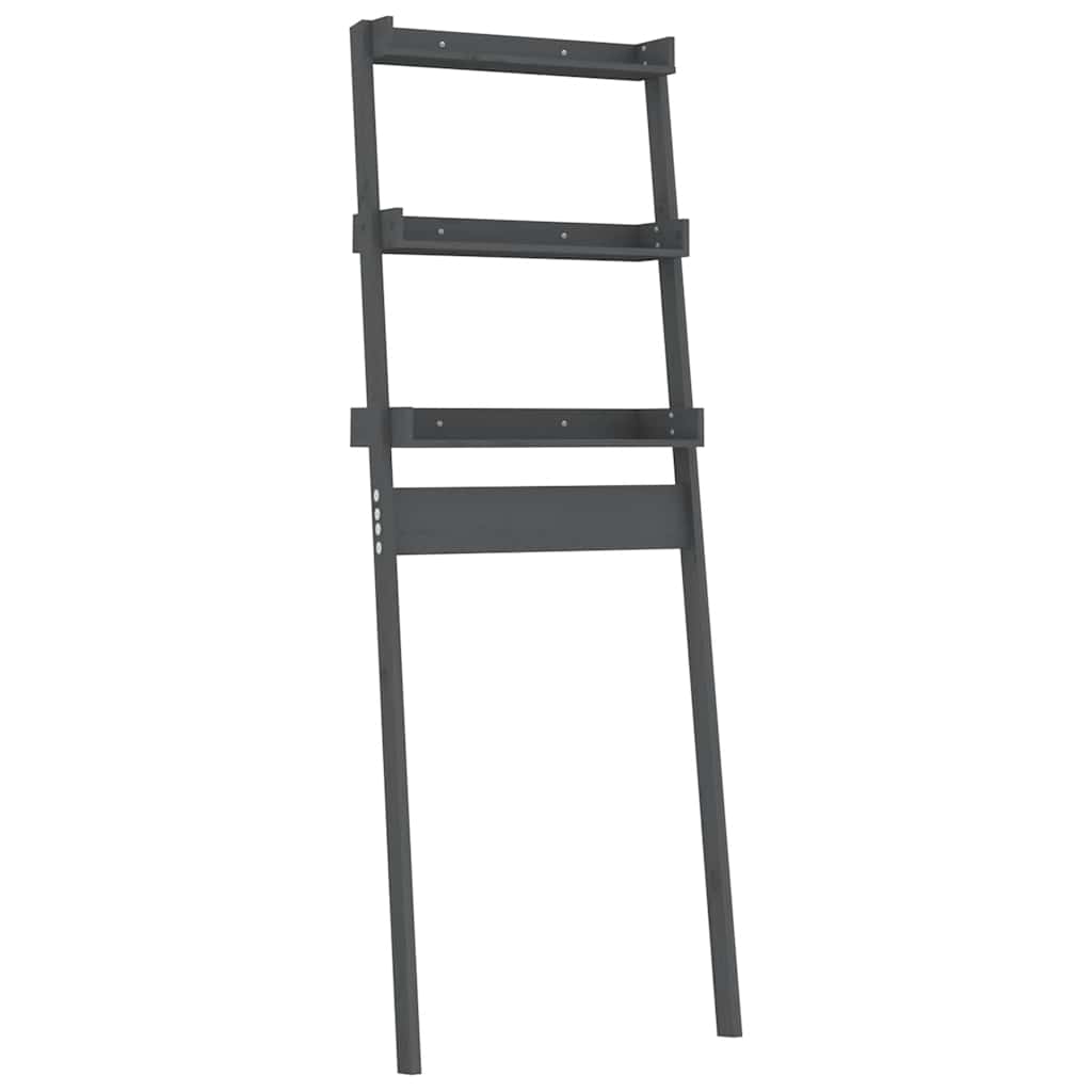 vidaXL Półka łazienkowa, szara, 63,5x32x179 cm, lite drewno sosnowe