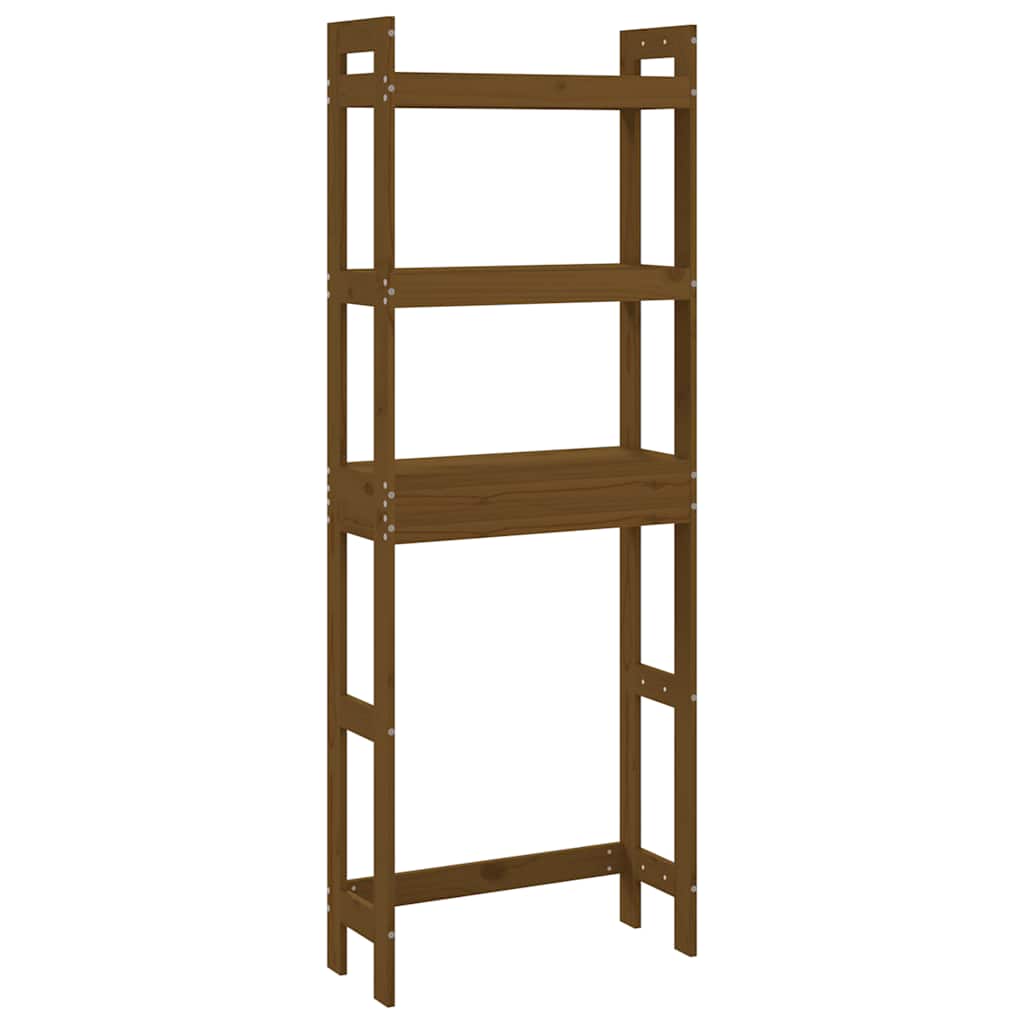 vidaXL Półka łazienkowa, miodowy brąz, 63x26x171 cm, lita sosna