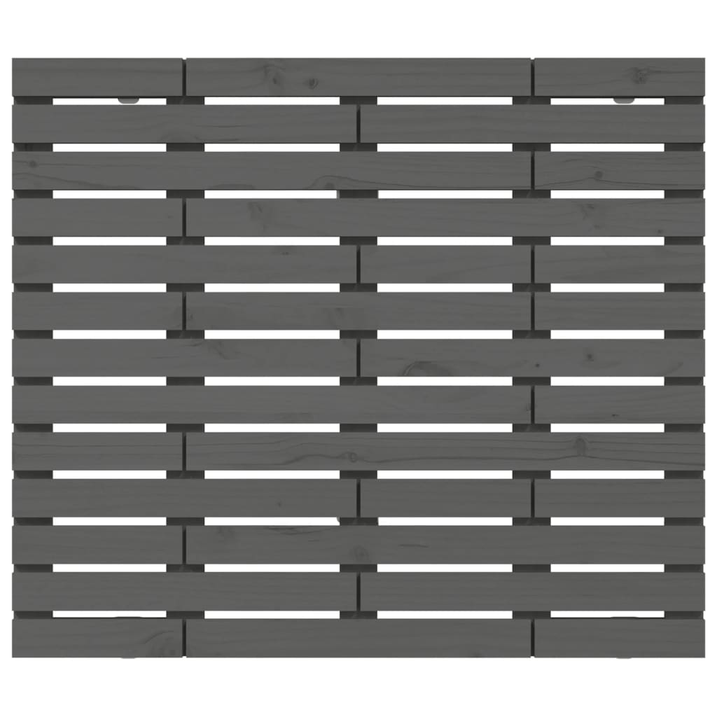 vidaXL Wezgłowie łóżka, szare, 106x3x91,5 cm, lite drewno sosnowe