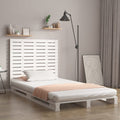 vidaXL Wezgłowie łóżka, białe, 96x3x91,5 cm, lite drewno sosnowe