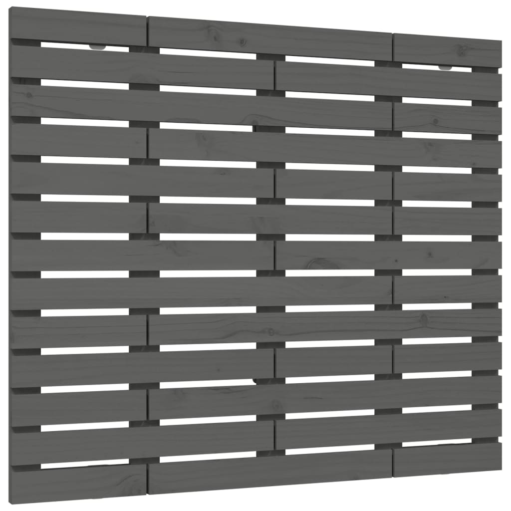 vidaXL Wezgłowie łóżka, szare, 96x3x91,5 cm, lite drewno sosnowe