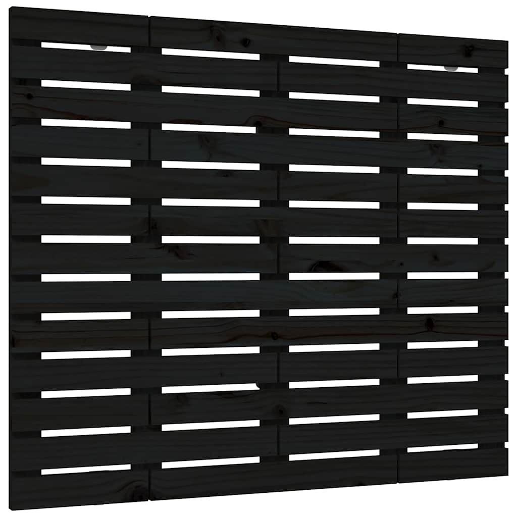 vidaXL Wezgłowie łóżka, czarne, 96x3x91,5 cm, lite drewno sosnowe