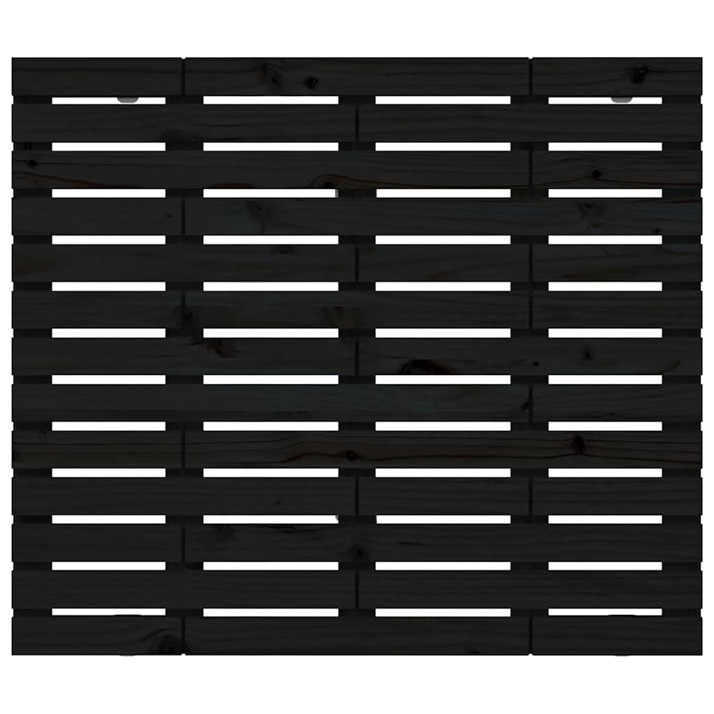 vidaXL Wezgłowie łóżka, czarne, 96x3x91,5 cm, lite drewno sosnowe