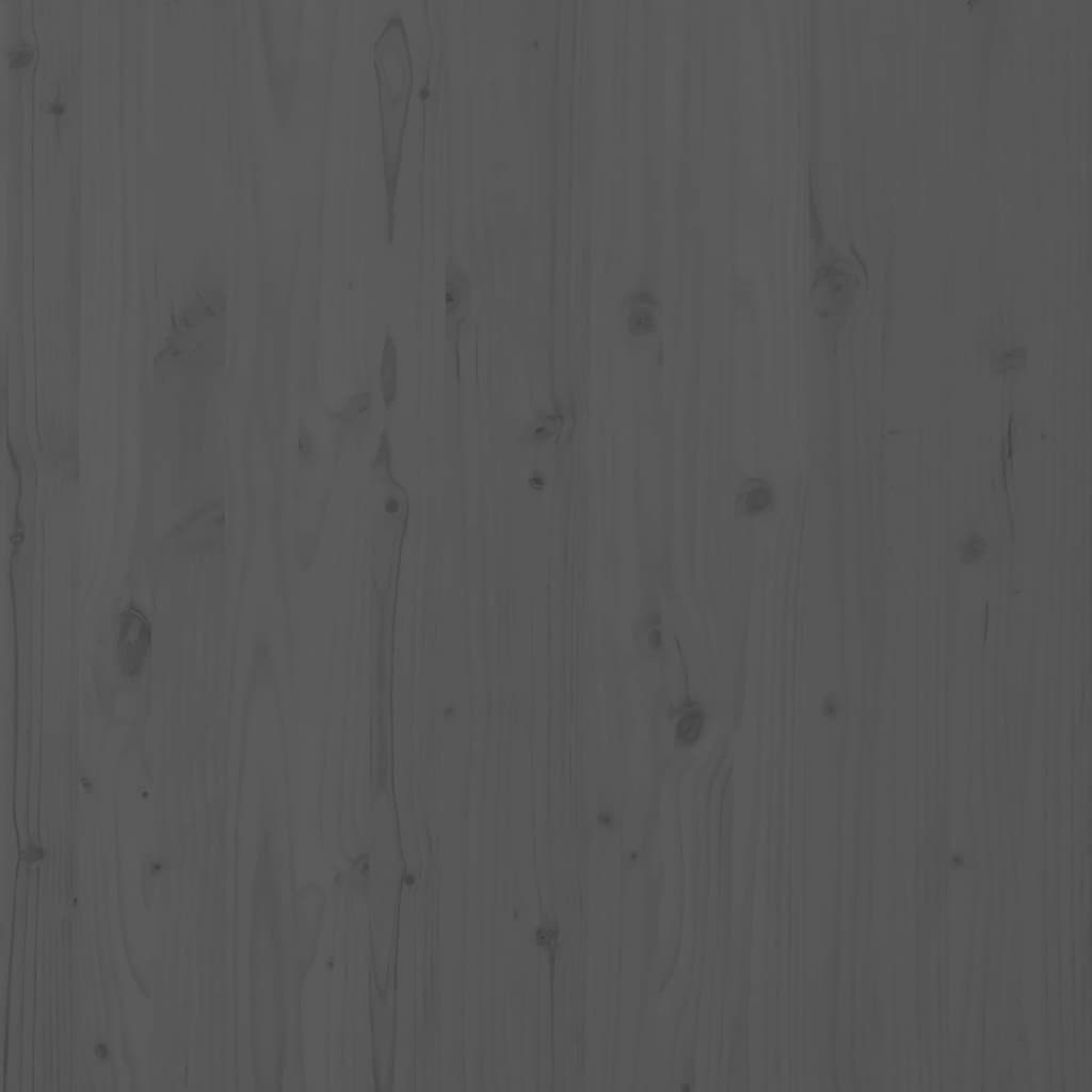 vidaXL Wezgłowie łóżka, szare, 146x3x91,5 cm, lite drewno sosnowe