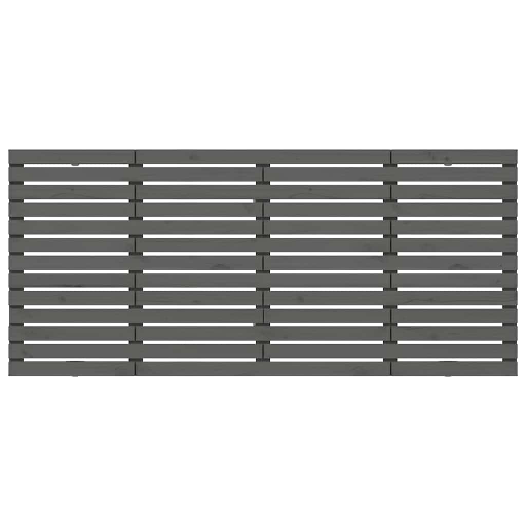 vidaXL Wezgłowie łóżka, szare, 156x3x91,5 cm, lite drewno sosnowe