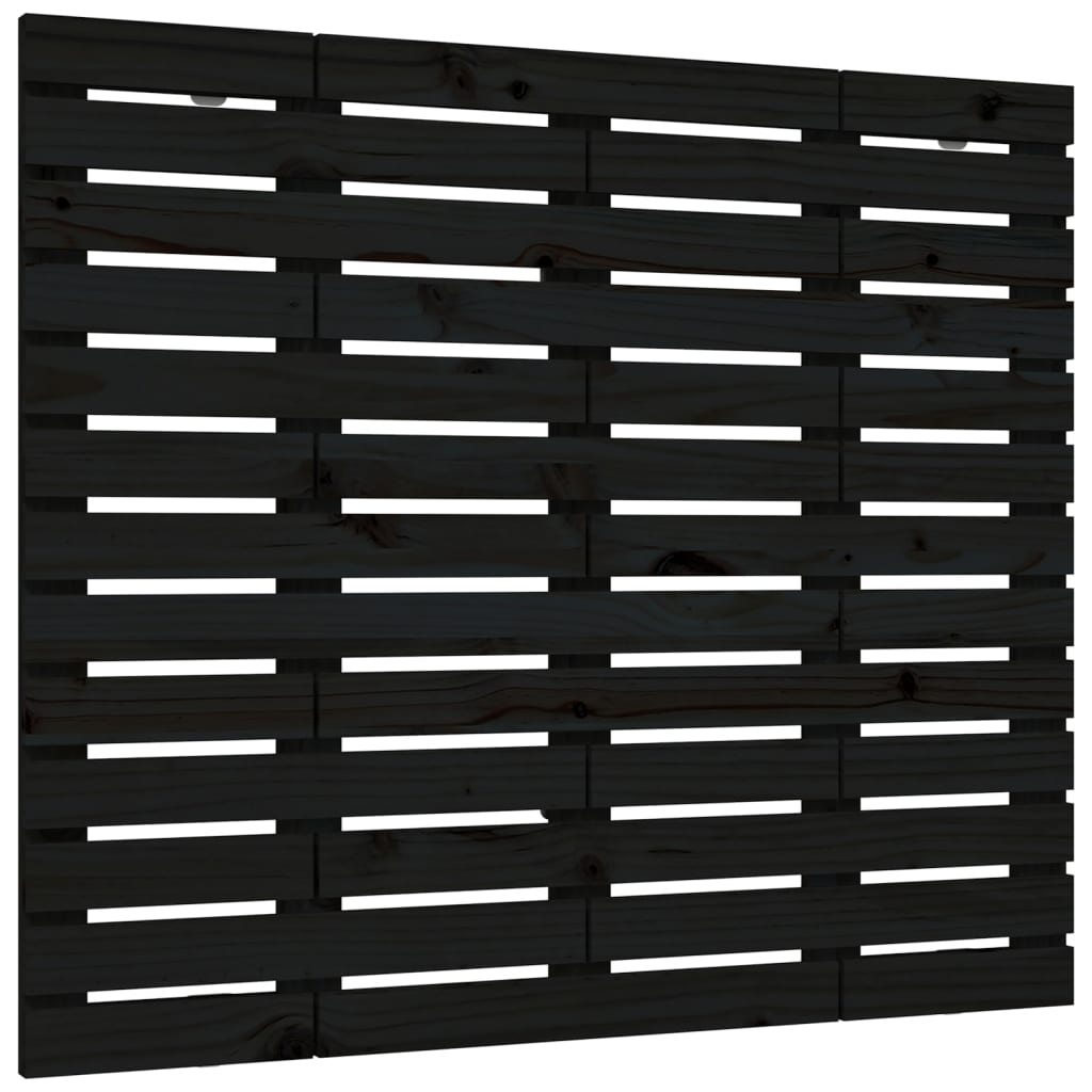 vidaXL Wezgłowie łóżka, czarne, 81x3x91,5 cm, lite drewno sosnowe