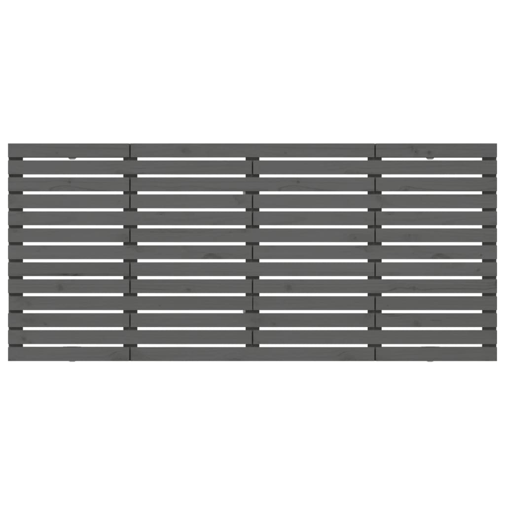 vidaXL Wezgłowie łóżka, szare, 166x3x91,5 cm, lite drewno sosnowe