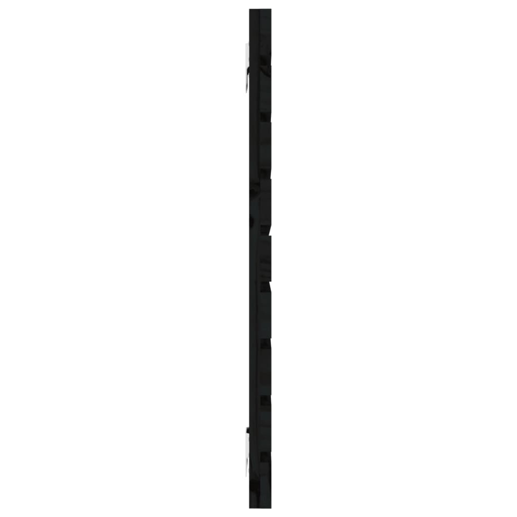 vidaXL Wezgłowie łóżka, czarne, 126x3x63 cm, lite drewno sosnowe