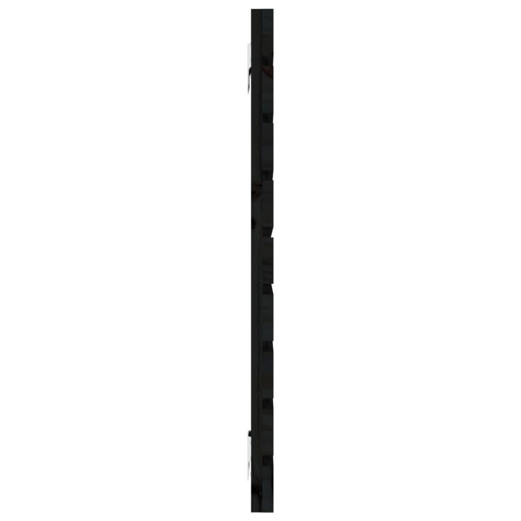 vidaXL Wezgłowie łóżka, czarne, 146x3x63 cm, lite drewno sosnowe