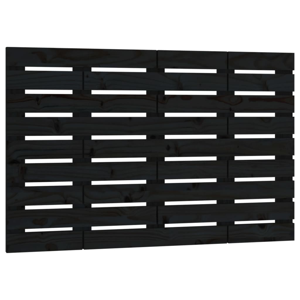 vidaXL Wezgłowie łóżka, czarne, 81x3x63 cm, lite drewno sosnowe